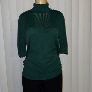 White House Black Market Green Turtleneck Sweater